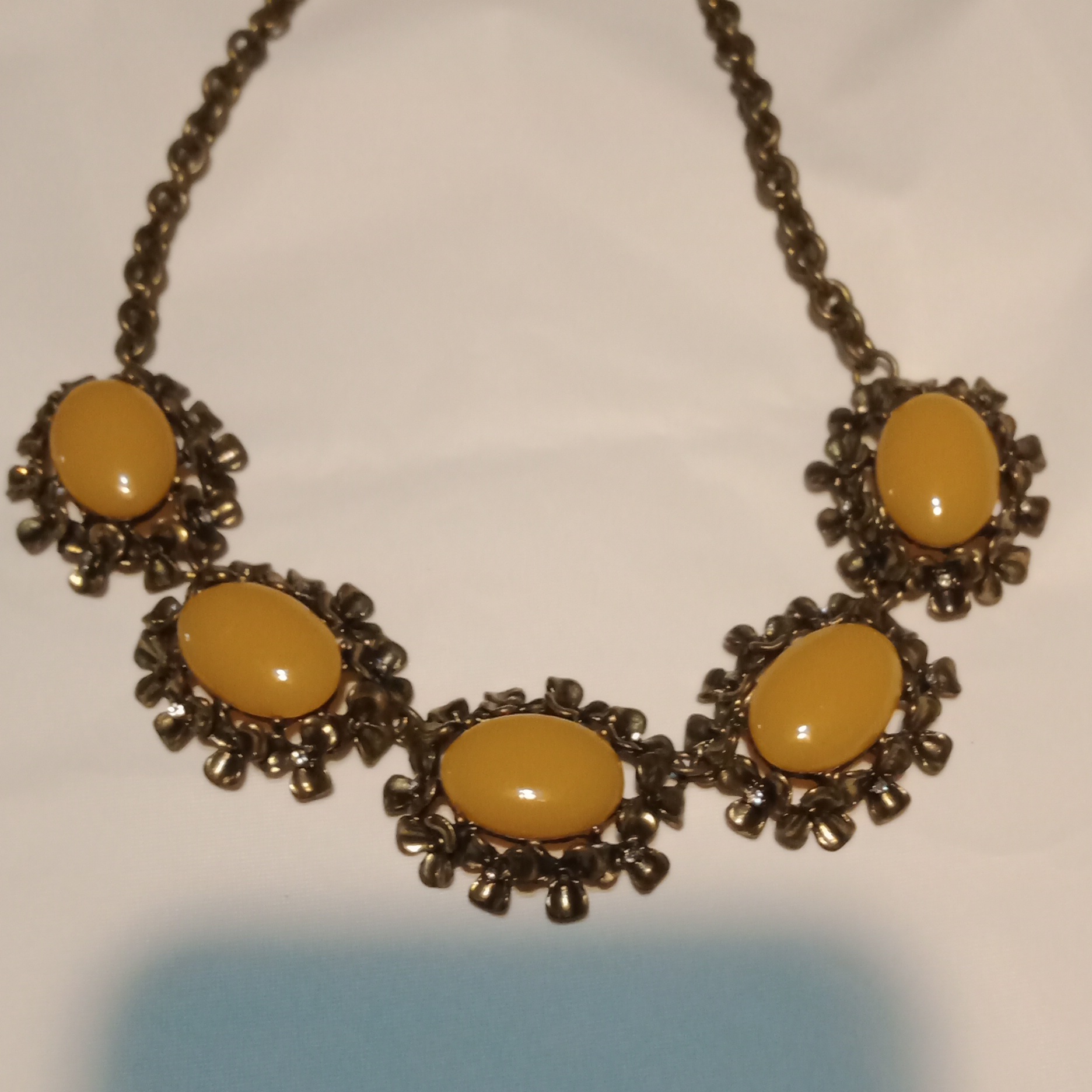 Cato Mineral Yell Stone Statement Necklace & Earring Set!